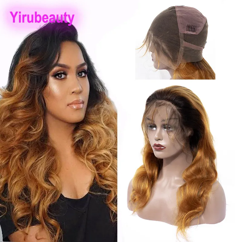 Capelli vergini brasiliani 8-36 pollici 1b / 30 # Ombre Colora Colora Piena Parrucche del merletto Body Wave 1b 30 parrucca di pizzo capelli umani parrucca piena parrucca in pizzo