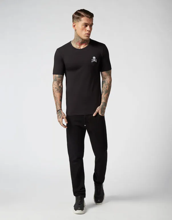 ドイツファッションメンズデザイナー Tシャツ新しい夏のベーシックソリッド Tシャツ新しい男性刺繍スカル Tシャツ男性最高品質の綿 100% Tシャツ