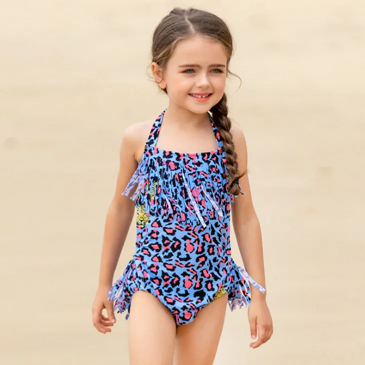 Leopard Tassel In Hindi Swimsuit For Girls 2019 Summer Suspender ...