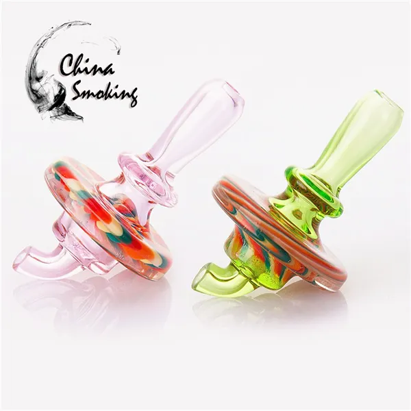 Glas Carb Cap Färgrik UFO Carb Cap Hat Style Färgpassning Quartz Banger Nail Enail Dab Rig