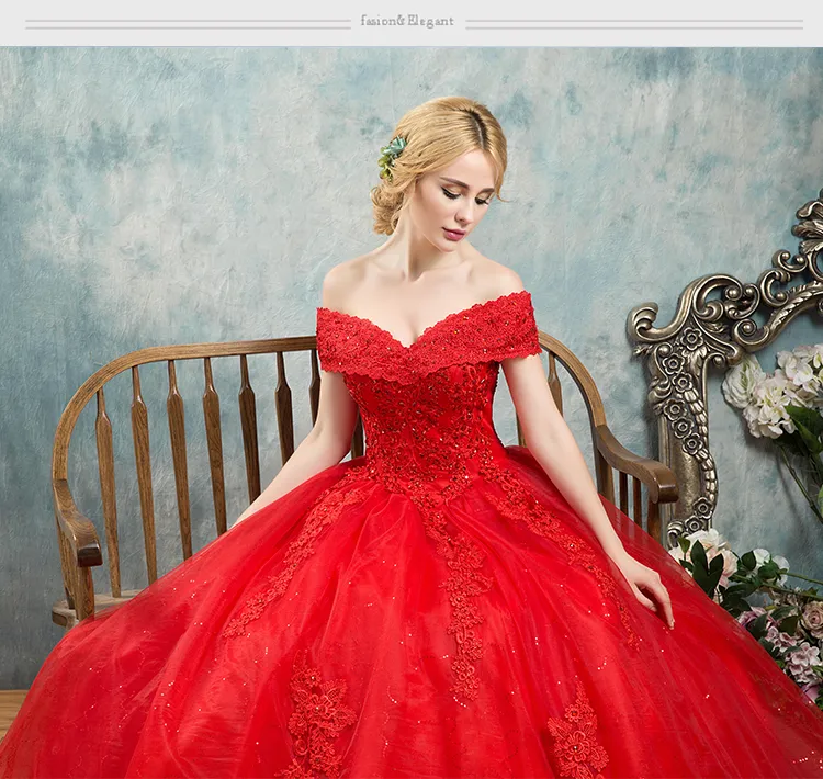 red gown for wedding reception