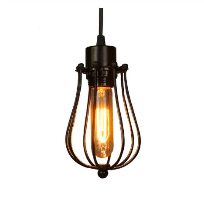 Vintage cage chandelier Edison light bulb loft Restaurant Bedroom Pendant LED lighting industry Vintage iron Lamps for home
