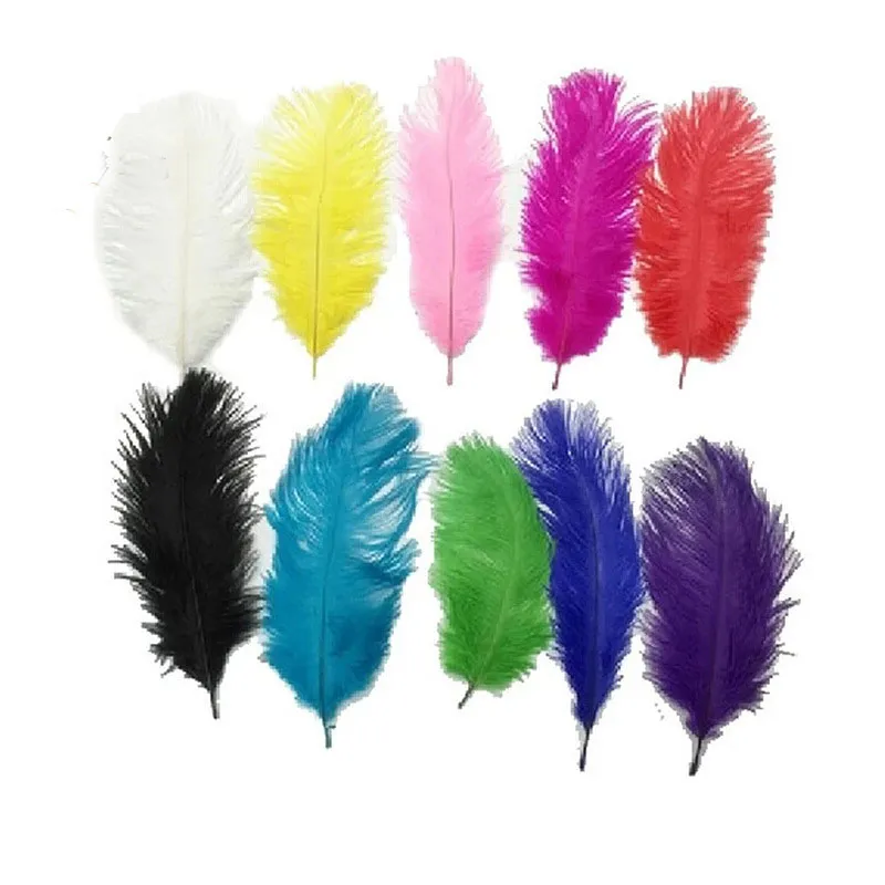100 stycke, 15-20cm (6-8 tum) Real Natural Ostrich Feather Home Decor DIY Craft Ostrich Feathers Party Wedding Decorations Feather