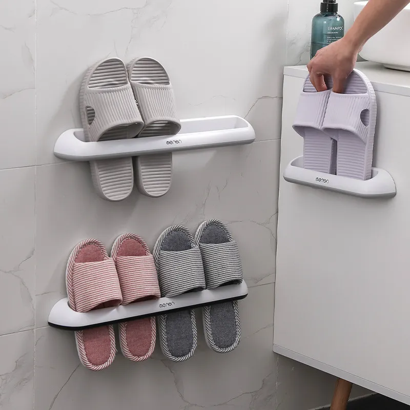 Badkamer Slipper Houder Rack Schoenen Organizer Wandmontage Deur Huis Opknoping Opslag Eenvoudige plank Wandmount Modern