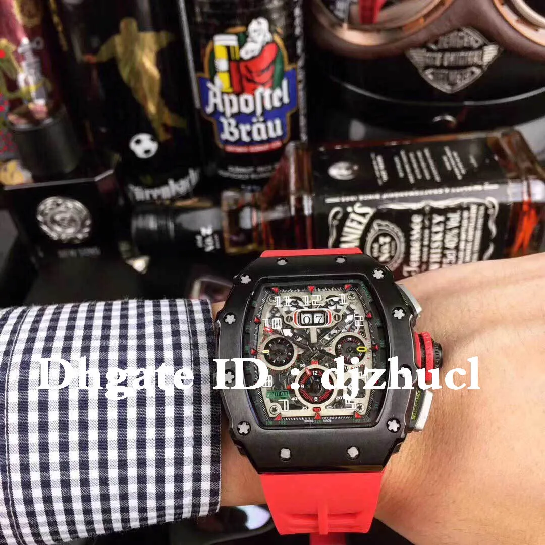 Montre de Luxe helautomatisk rörelse Watch RM50-03 Lysande Dial Pointer 40x50x16mm djupt vattentätt rostfritt stålfodral