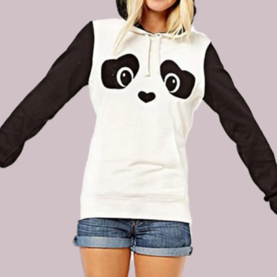 Bear Ear Plush Furry Hoodie Poleron Mujer 2019 Leuke Panda Kleding Kawaii Harajuku Oversized Stitching Lange Mouw Hoodies Dames