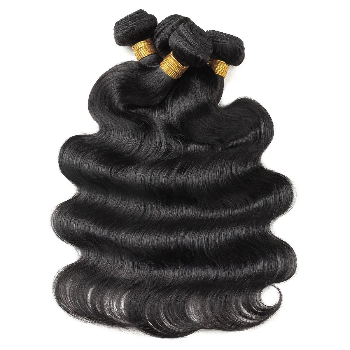Ishow Brazilian Virgin Hair Extensions Água em linha reta 10 pcs onda do corpo peruano solto cabelo humano pacotes de cabelo macias para as mulheres Malásia todas as idades 8-28inch preto natural