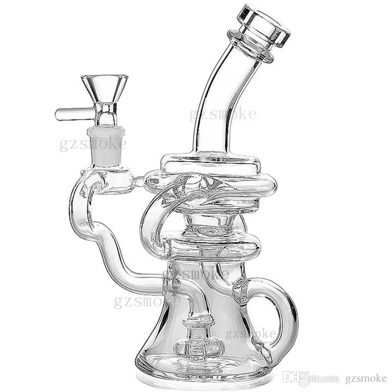 Recycler bong water pipe oil rig bongs heady glass pipes 인라인 여과기 dab rigs 두꺼운 왁스 석영 banger hookahs