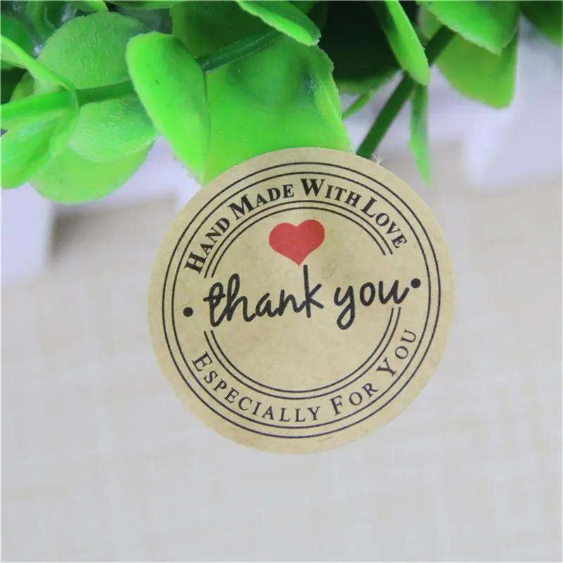 10 Sheets Thank You Red Love Selfadhesive Stickers Kraft Label Gifts Custom Round Labels Paper Bag Wedding Supplies7279323