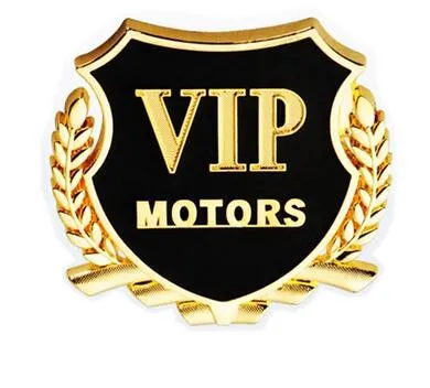 3D VIP MOTORLAR Logo Metal Araba Krom Amblem Rozet Çıkartması Kapı Pencere Vücut Oto Dekor DIY Sticker Araba Dekorasyon Styling
