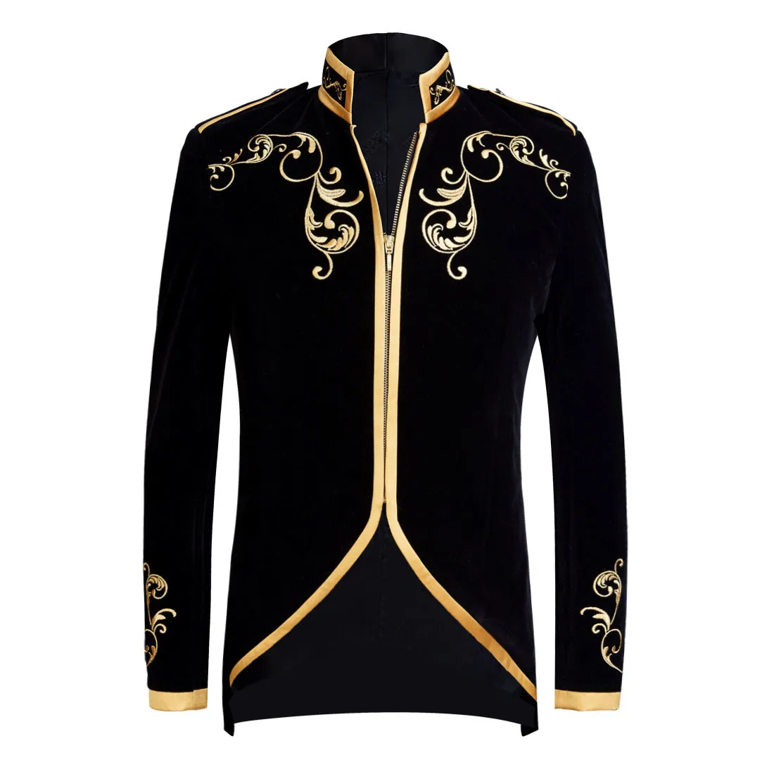 Mens Gold Embroidery 2 Piece Suit (jacket+pants) Set Palace Court Prince  Costume Party Wedding Prom Dinner Dress Tuxedo Suit Men