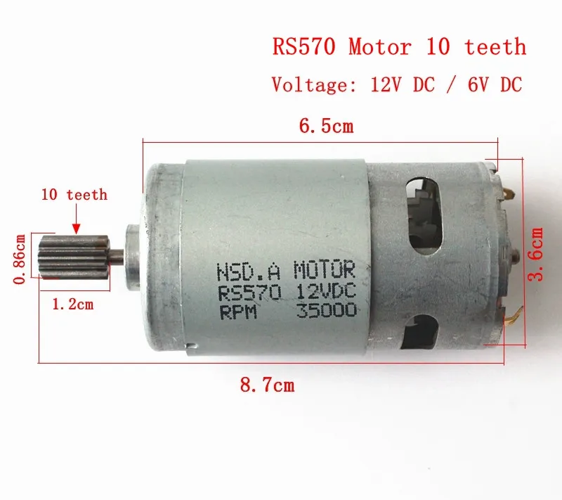 Moteur électrique 390 6V 16000rpm 12T