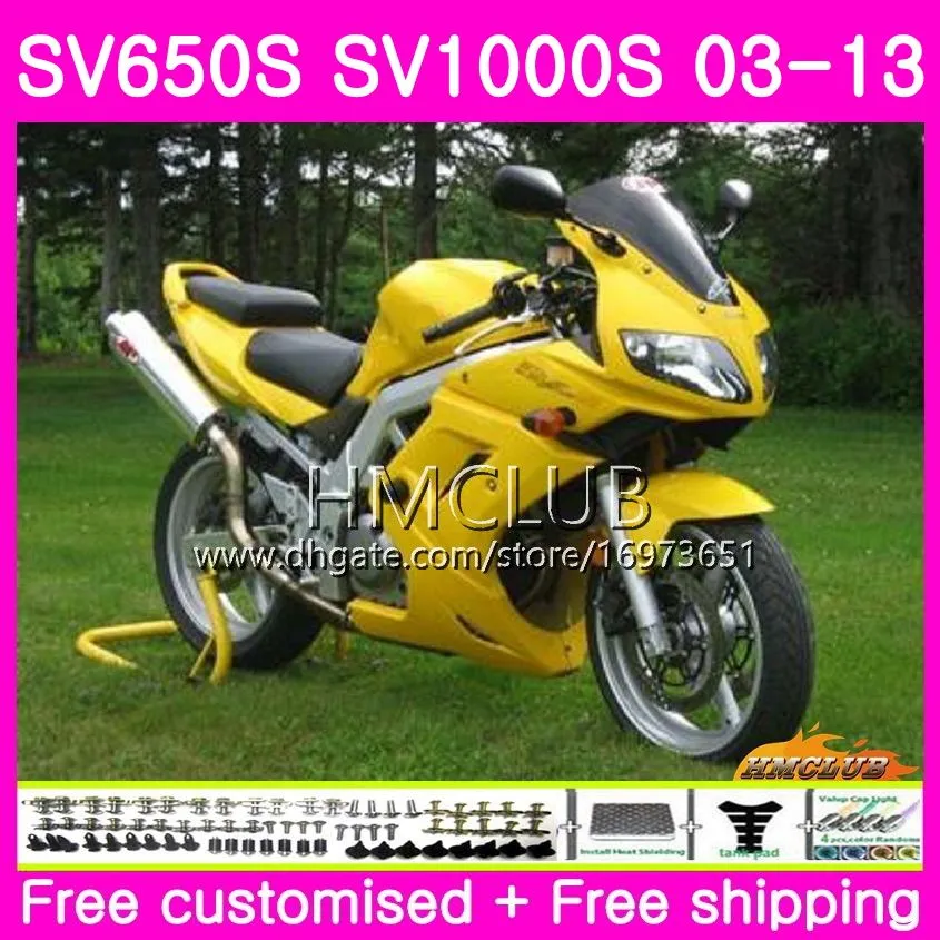 Тело Для SUZUKI SV1000S SV650S 03 04 05 06 07 08 20HM.18 SV650 1000 S SV 650S 1000S 10 11 09 12 13 2003 2004 2005 2013 обтекателя Stock желтый