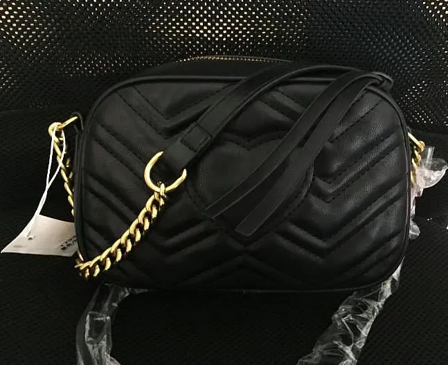 classic Marmont shoulder bags women gold chain crossbody bag handbags famous designer purse high quality female message bag #M66019