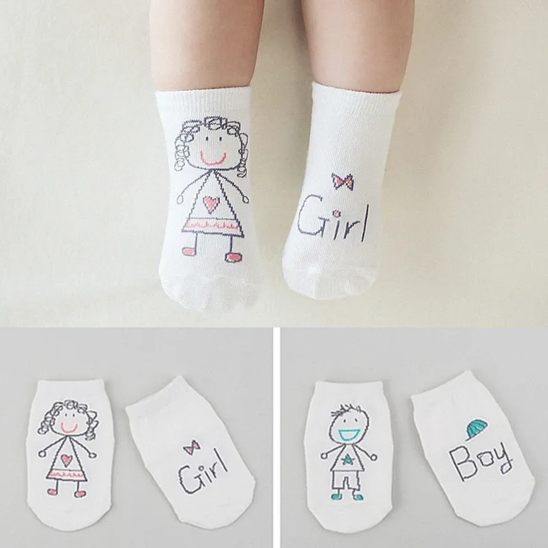 5 pares de calcetines de algodón recién nacido niño niño niña, calcetines  antideslizantes para bebés niños, calcetines de dibujos animados para niños