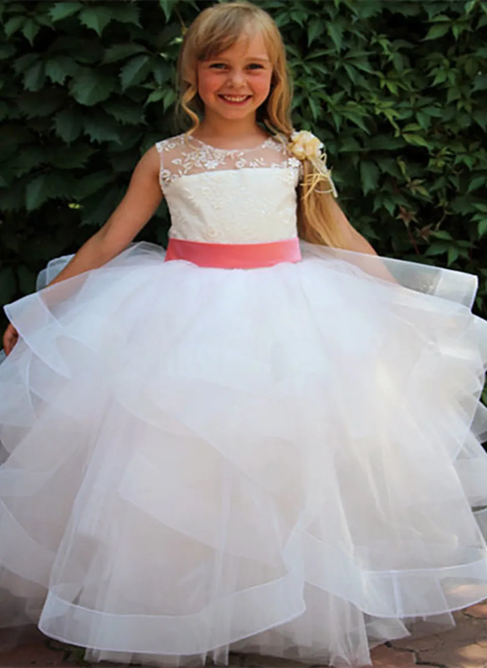 open lace back dress Satin & Organza First Communion Dress