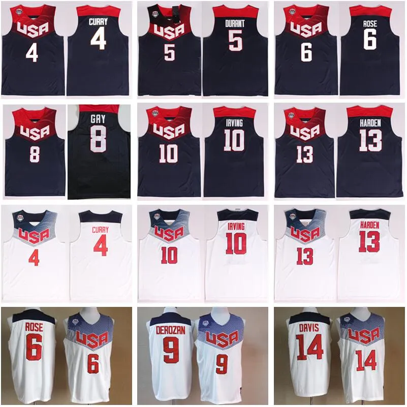 2014 VS basketbalshirt Dream Team Eleven 4 Stephen Curry 5 Thompson 6 Derrick Rose 10 Kyrie Irving James Harden Kevin Durant National