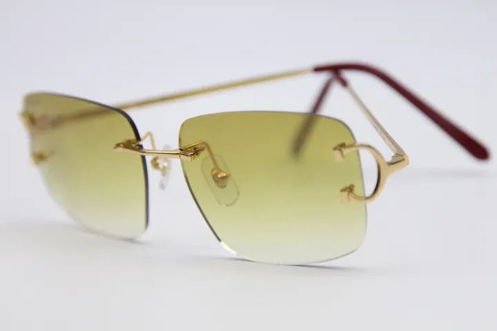 2020 Designer Rimless Rimless Sunglasses Mens Unisex Metal 2020 Designer Rimless Rimless Sunglasses Mens Unisex Metal