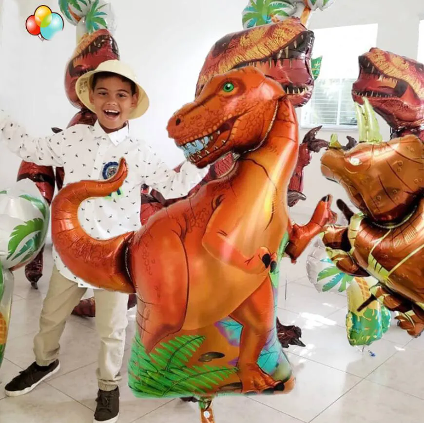 Jurajski gigantyczny dinozaur balon foliowy chłopcy balony ze zwierzętami dziecięca impreza dinozaurów dekoracje urodzinowe balony z helem zabawki dla dzieci prezent Hot