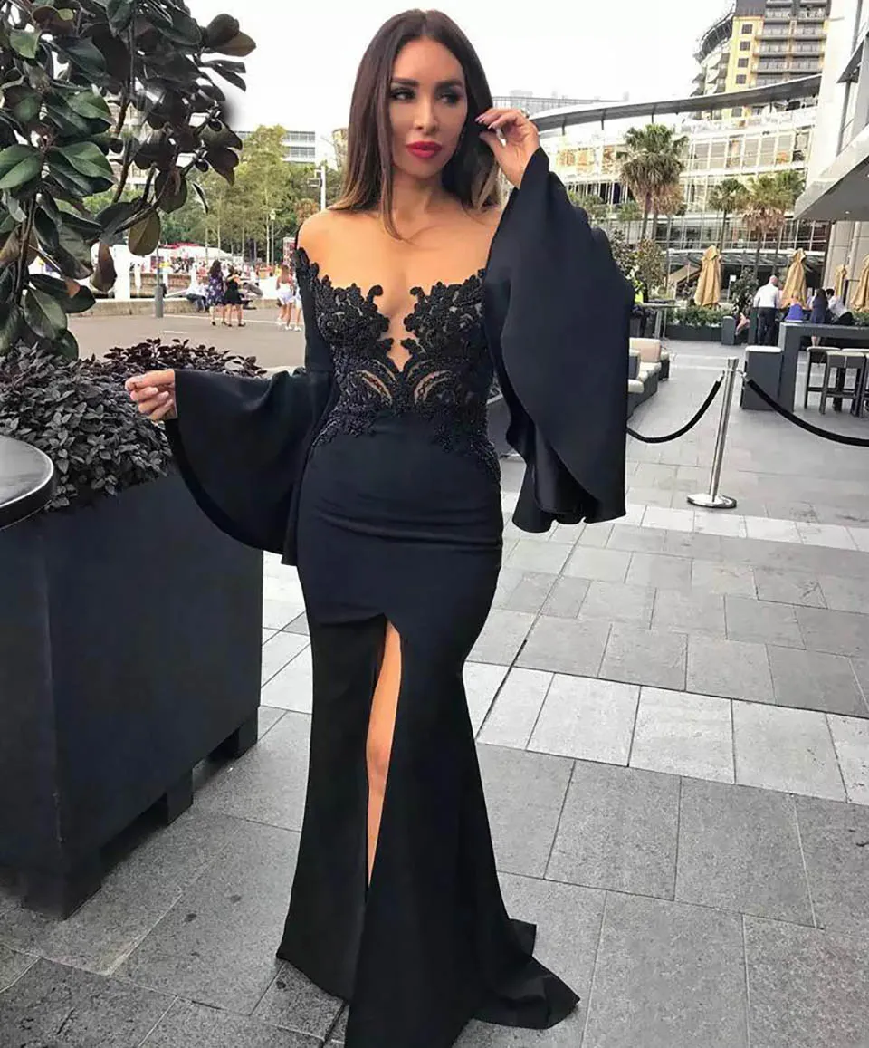 slim fit dress slacks Nox Anabel R1323 Prom Dress - Black main image 1