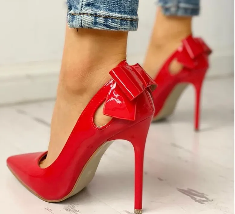 2020 SHENGY New Leather Fashion 10CM High Heels Patent Pumps Women Design Pumps Pointed Toe High Heels