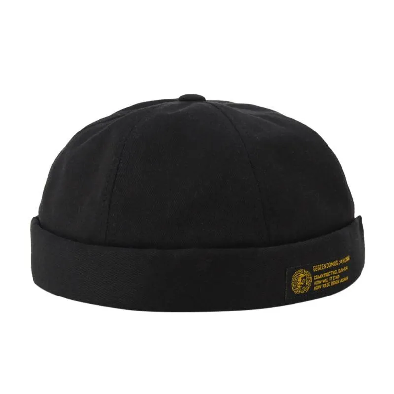 Retro Corduroy Docker Cap - Brimless Sailor Biker Skullcap
