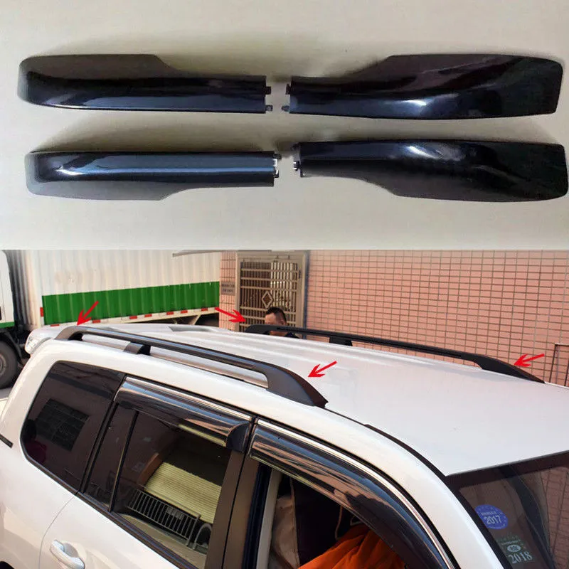 도요타 랜드 크루저 LC200 2008-2016 ABS 검은 색 지붕화물 커버 트림 랙