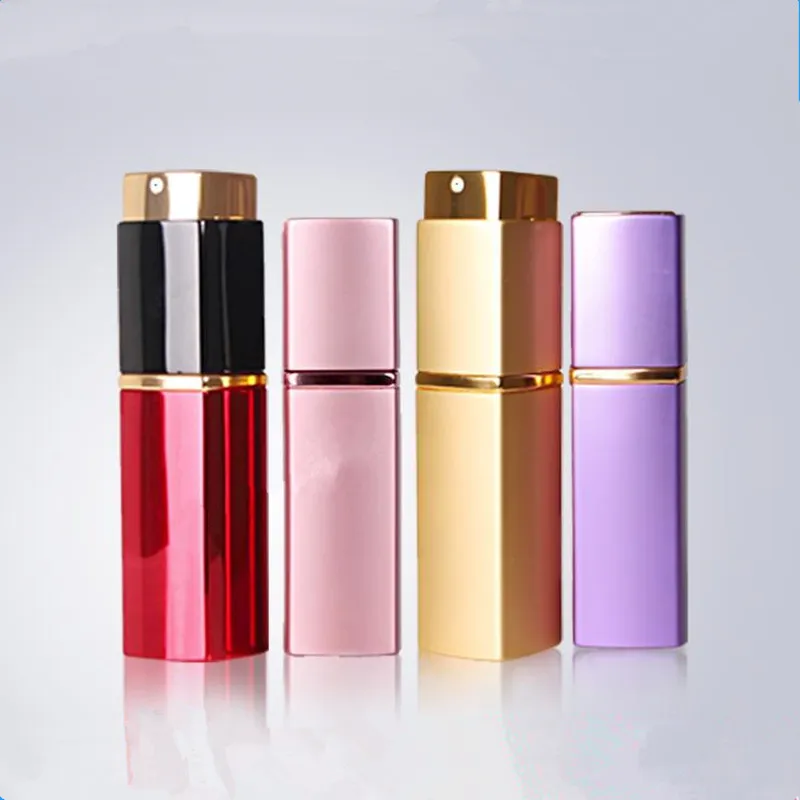 Luxury Square Tom Perfume Bottle 20ml Aluminium Refillerbar flaska Portable Metal Spray Atomizer Snabb leverans F1938