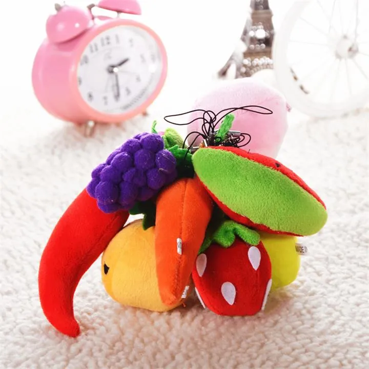 Cute Plush Vegetables Pendant Lovely Fruits Activity Small Gift Key Buckle Finding Accessoriess Children Kids Toy Plush Toys