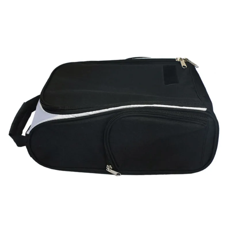 Bolsa de sapato de golfe ao ar livre Bolsa de sapatos com zíper com bolsos laterais para camisetas de bolas de golfe e outros acessórios