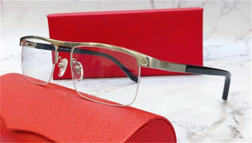 Sprzedaż popularnej ramki okulary na pół ramy metalowe okulary optyczne Mężczyźni klasyczny biznes styl może być wykonania obiektywu na receptę Najwyższej jakości 4567598