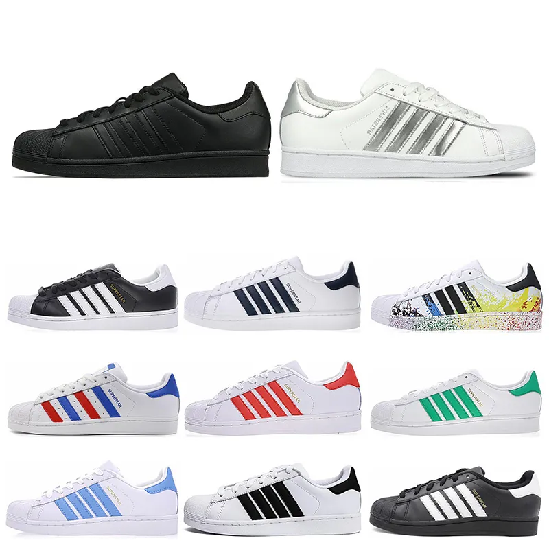 2019 Super Star White Hologram Iridescent Junior Men Superstars 80. Trampki Duma Damskie Męskie Trenerzy Superstar Casual Buty Rozmiar 36-45