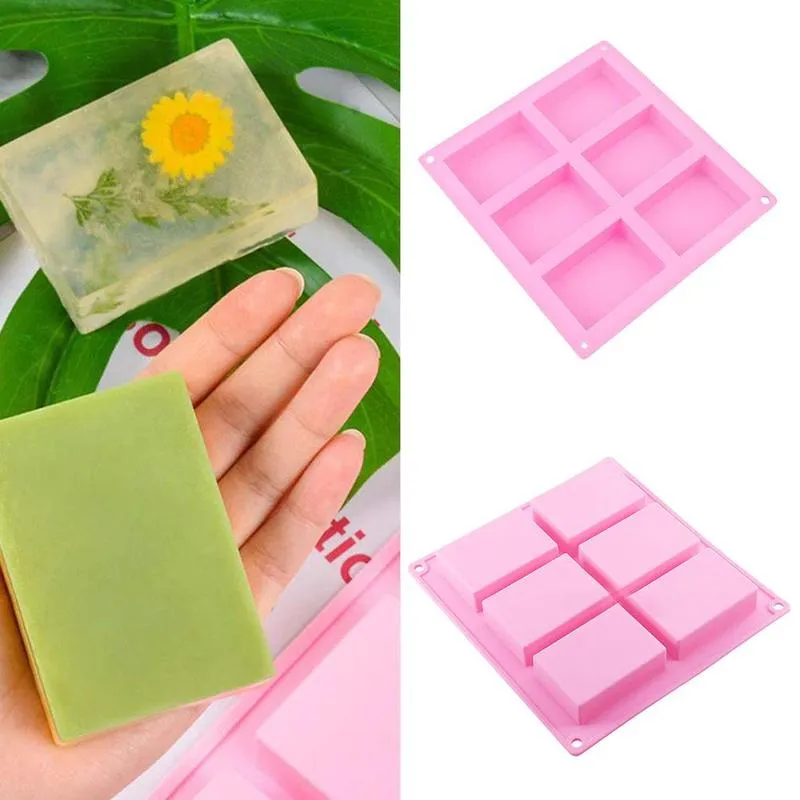 6-Grid Rectangle Silicone Soap and Cake Making Molds