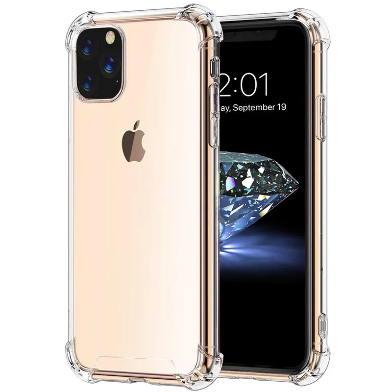 Cep telefonu kılıfları iPhone 14 Pro Max 13 Mini 12 11 XS XR X 8 7 Plus SE Hava Yastığı Köşesi Şeffaf Şok geçirmez yumuşak TPU Silikon Kauçuk Kapak