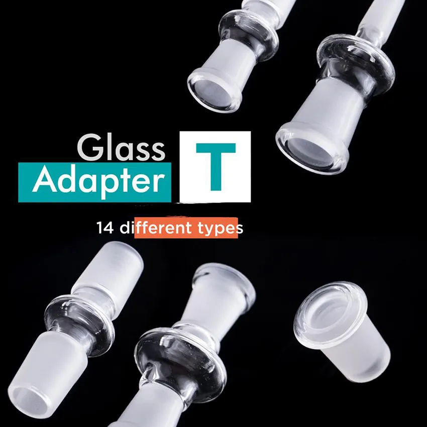 Glasadapter 7cm Hookah Skål Adapter 14-14mm Man 18-18mm Man 14-18mm Kvinnlig glasadapter för glasvattensrör Bong Oil Rig