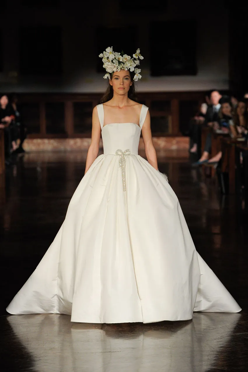 2019 Reem Acra Spaghetti Strap Simple Satin Wedding Dress With Crystals And Satin Plus Size Princess Bridal Gown For Beach Weddings And Bohemian Occasions From Greatvip 91.63 DHgate.Com