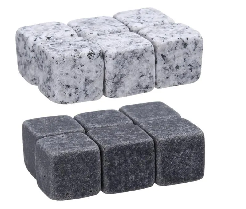 Natural Whiskey Stones 6 pcs set Whisky Stones Cooler Whisky Rock Soapstone Ice Cube With Velvet Storage Pouch c162