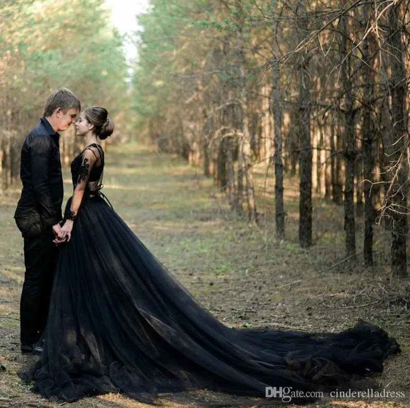 Stylish Black Muslim Wedding Dress 5338S - Neva-style.com