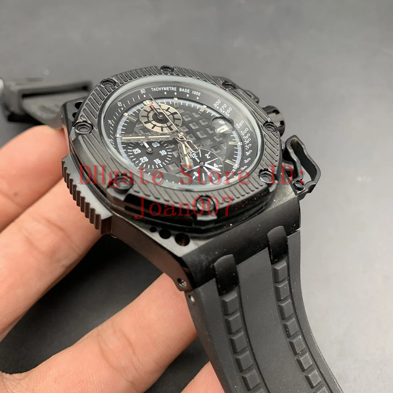 Full Black Watches Famous Modern Men's Fashion Watch Casual Mens VK Quartz Chronograph Sport Watch 42mm2264