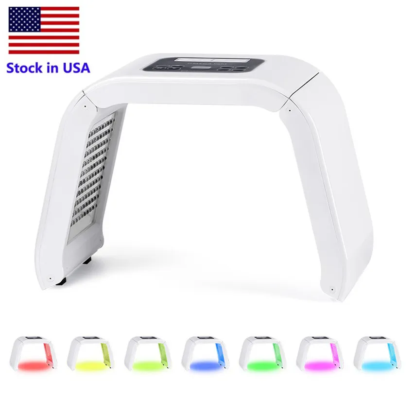 Lager i USA 7 F￤rg LED PDT Light Skins Care Beauty Machine Facial Spa Photodynamic Therapy for Skin Rejuvenation Acne Remover