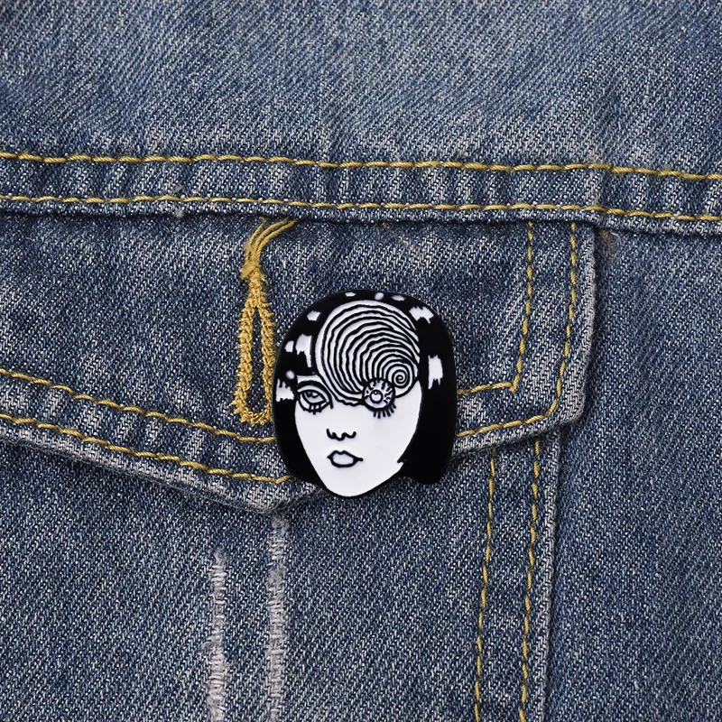 Cool Girl Enamel Brooches Japanese Classic Movie Character Pins Punk Jewelry Gift For Friends