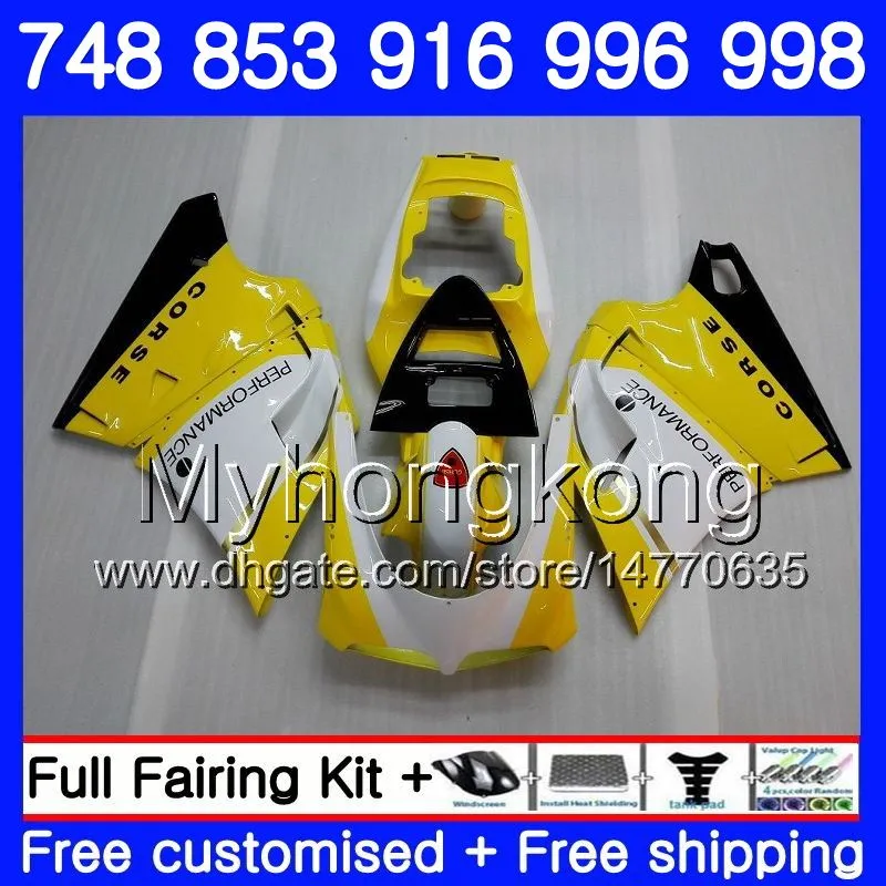 Kit för Ducati 748S 748 853 916 996 998 S 94 99 00 01 02 327HM.29 853S 916R 996R 998S 748R 1994 1999 2000 2001 2002 Gul ramfeoking