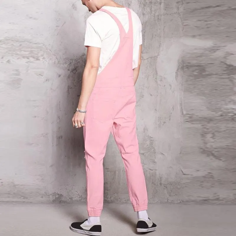 2019 Hombres Denim Carpenter Overol Pantalones Casuales Pantalones