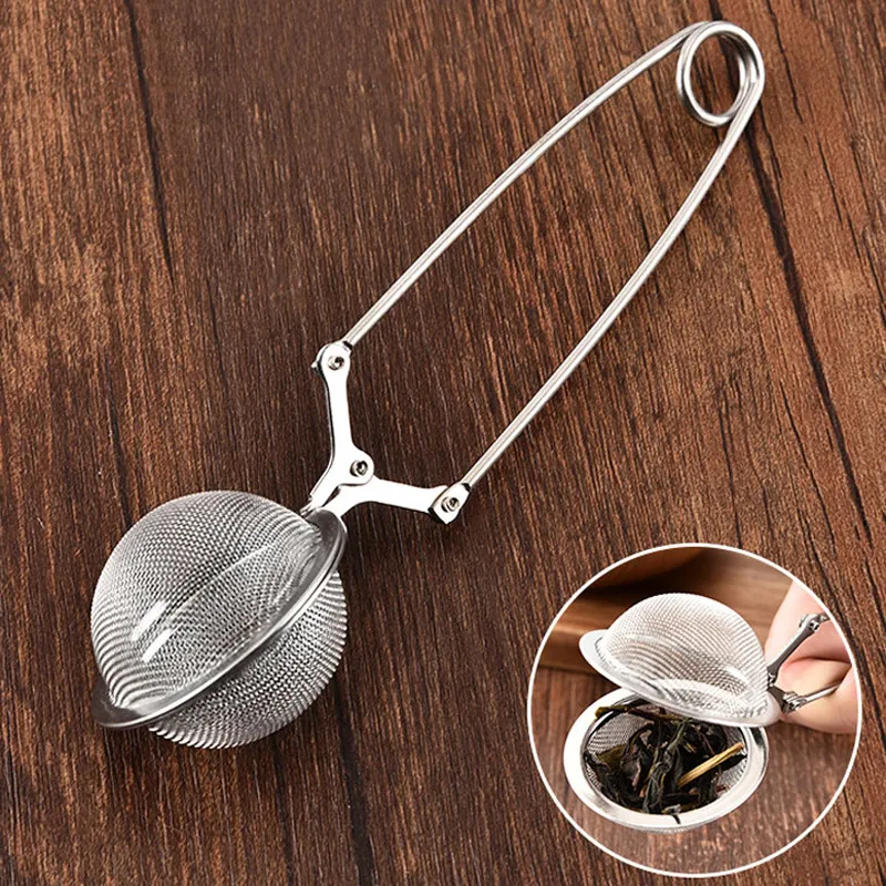 Mesh Tea Strainer Långt handtag Rostfritt Stål Tea Ball Infuser För Loose Leaf Tea Cup Infuser Icing Powder Sikt Kök Tillbehör