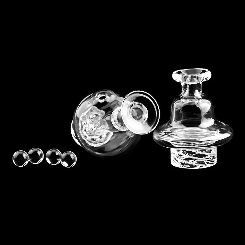 Glass Smoking Spinning Carb Cap With 6mm Quartz Dab Terp Pearls Carb