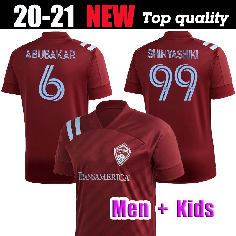 Nuevo 2020 2021 MLS Colorado Rapids fútbol jerseys BENEZET NAMLI las camisas del fútbol Abubakar Shinyashiki uniforme de fútbol Rapids hombres camisa de los niños Kit