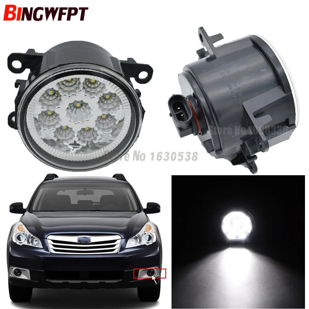 2 sztuk / para mgła lampa montaż Super jasny LED przeciwmgielne światło 9 sztuk chipsy biały żółty dla Subaru Outback 2010 2012 USA model