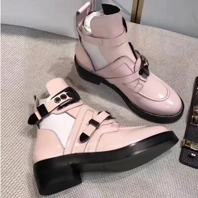 2019 Nowy Paris Classic Ceinture Botki Punk Spirit High Derby Buty Czarne skórzane buty Buty Cutout Kidhigh Smanid Lea3699379