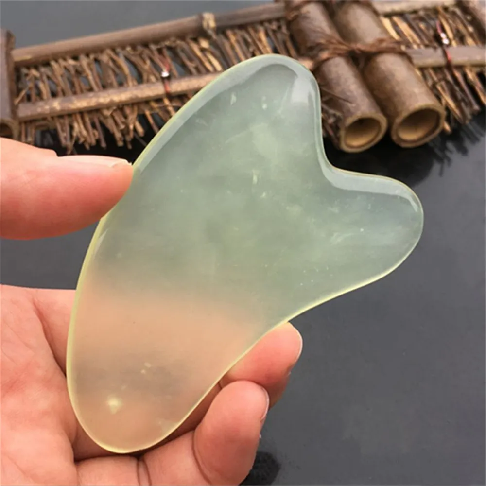 천연 비취 Guasha gua sha 보드 스크래칭 얼굴 눈 스크래핑 Gua Sha SPA 마사지 도구 건강 관리 뷰티 마사지