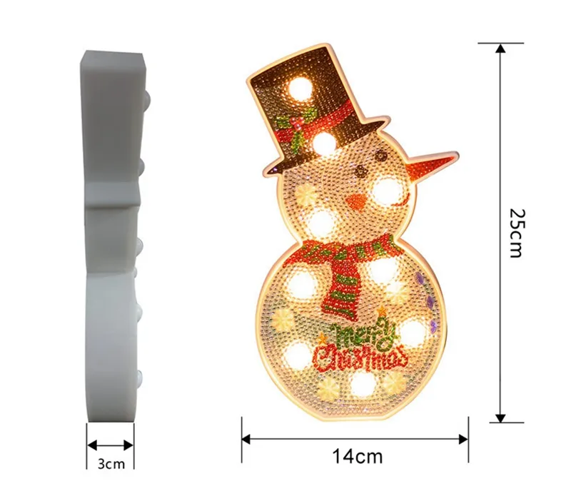 Christmas Snowman DIY Diamond Painting Kit Decorative Table Lamp